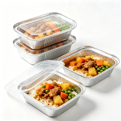 Eco-Friendly Silver Aluminum Foil Catering Container For Food